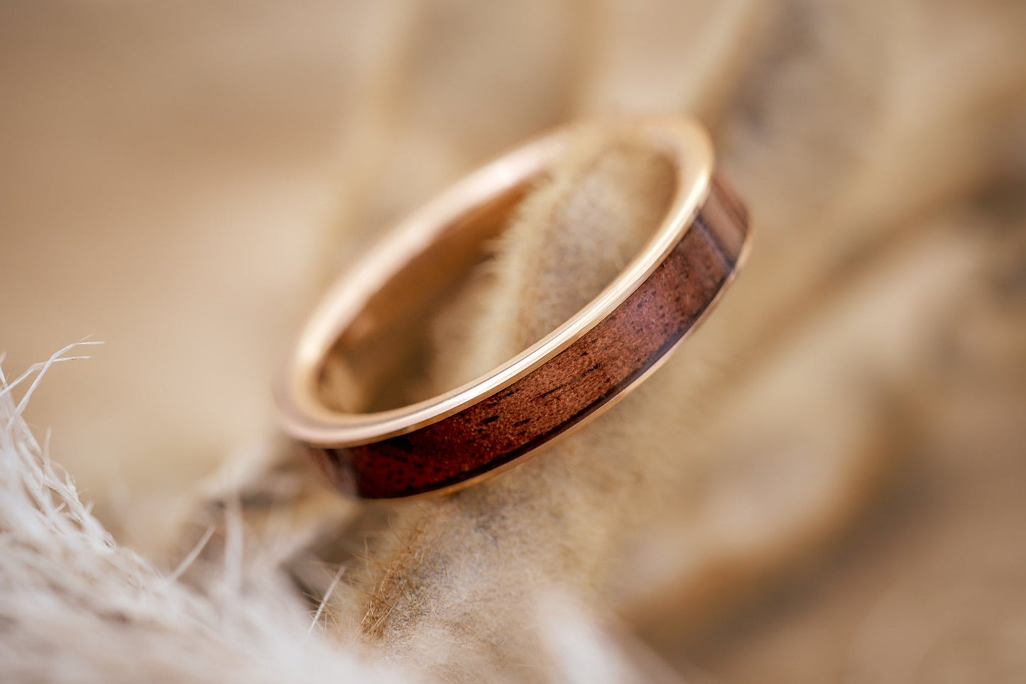 Holz Ring Rosegold Damen & Herren