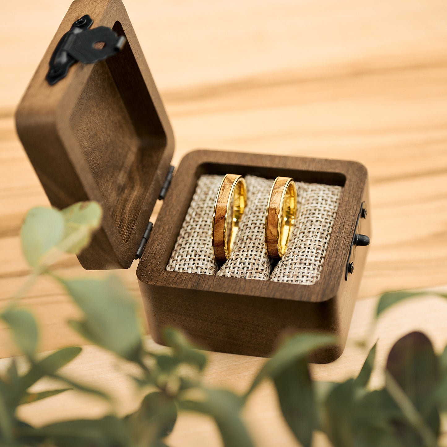 Freundschaftsringe Holz Gold Olea von Fablano