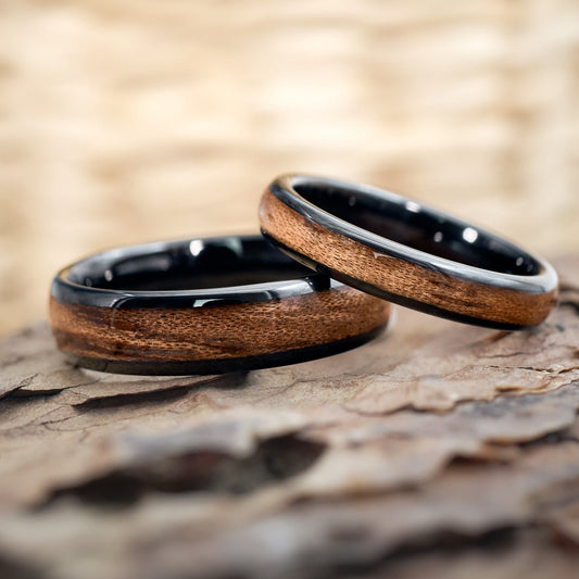 Partnerringe Holz in Schwarz Elano von Fablano