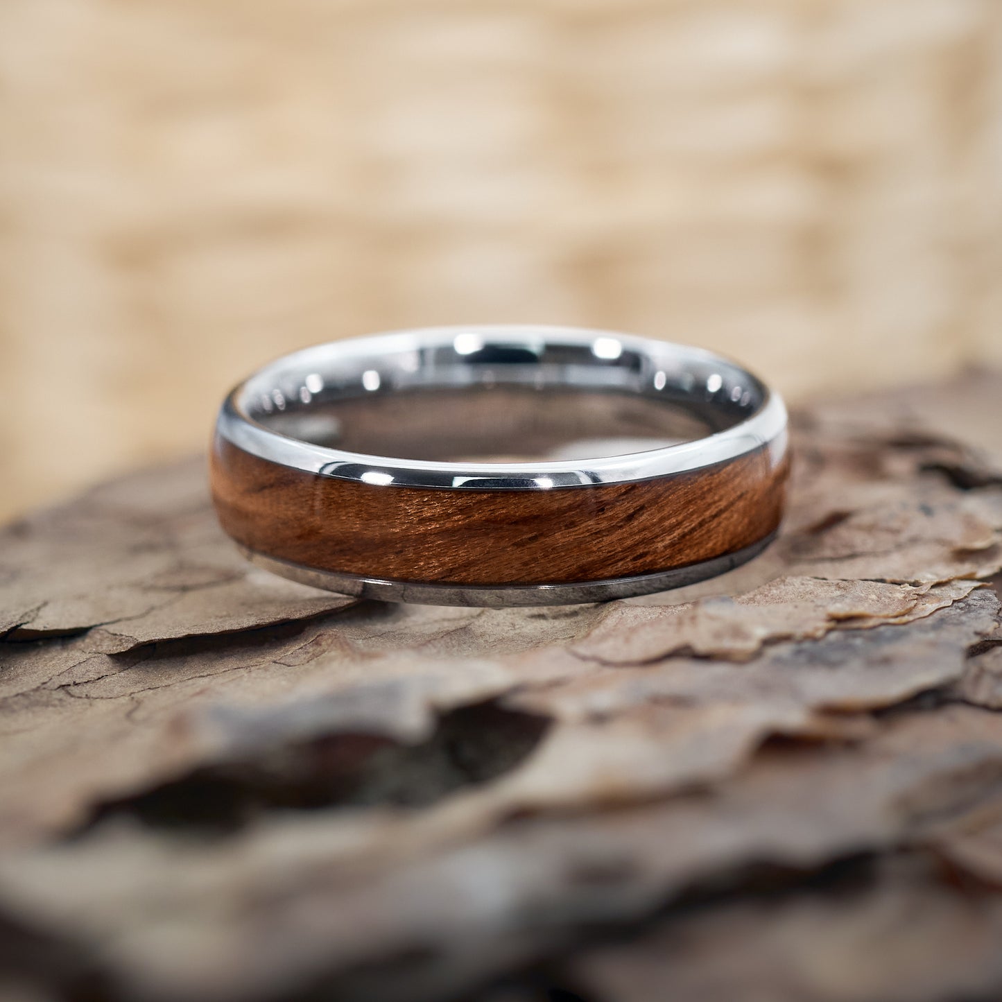 Verlobungsring in Silber aus Holz Elano von Fablano