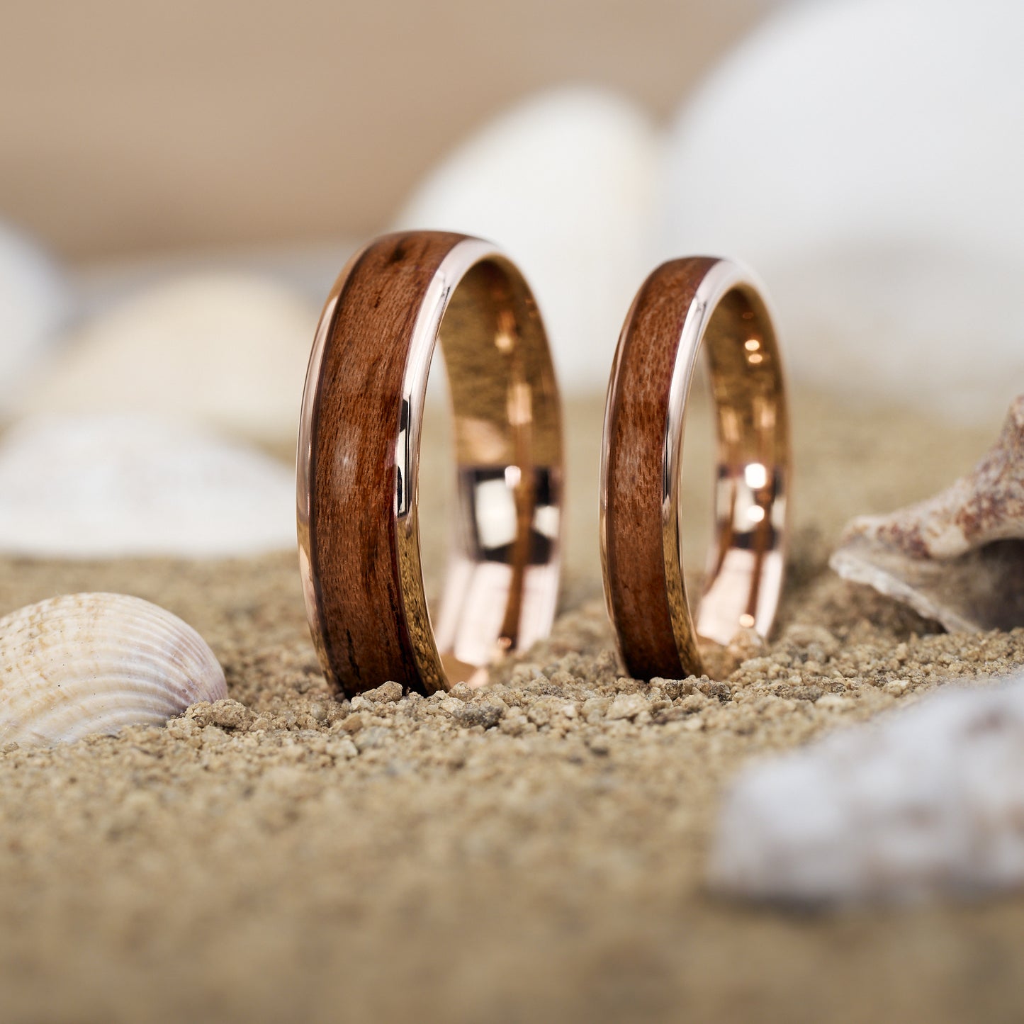 Verlobungsringe aus Holz in Rose Elano von Fablano
