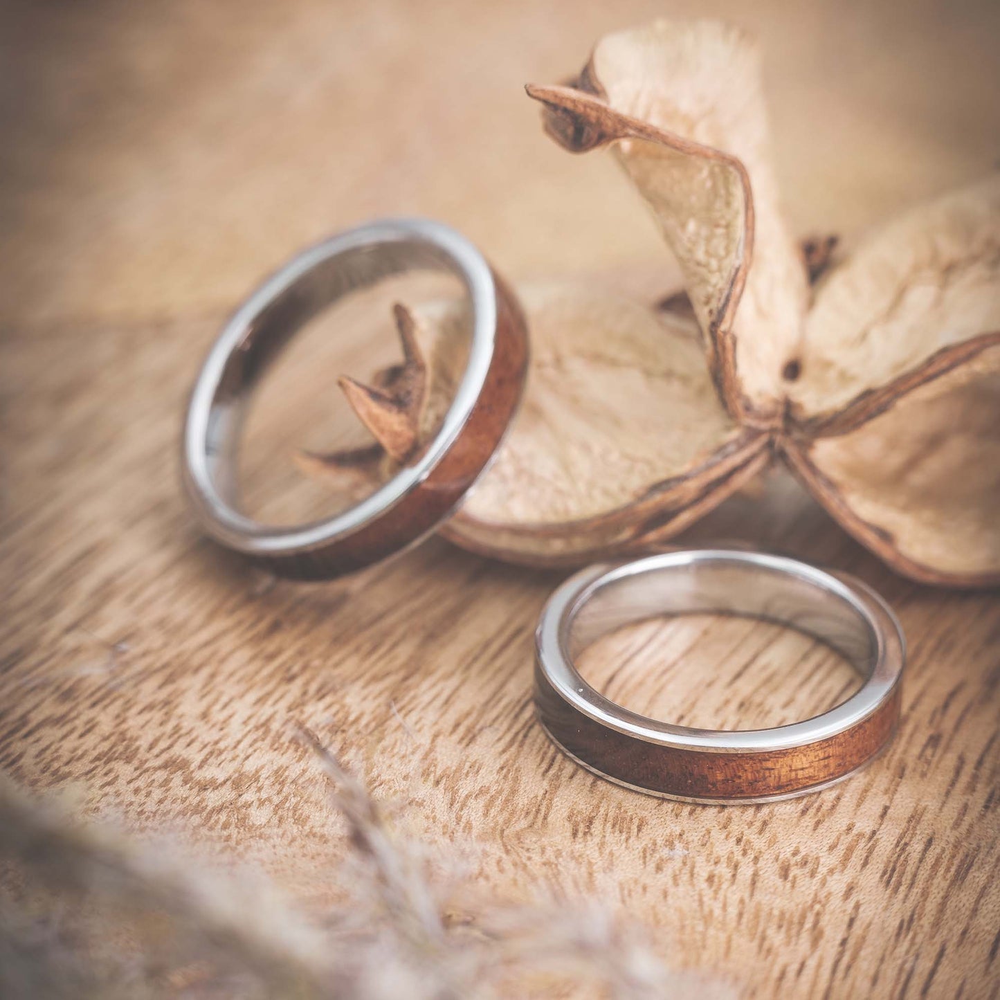 Partnerringe Silber Holz fablano