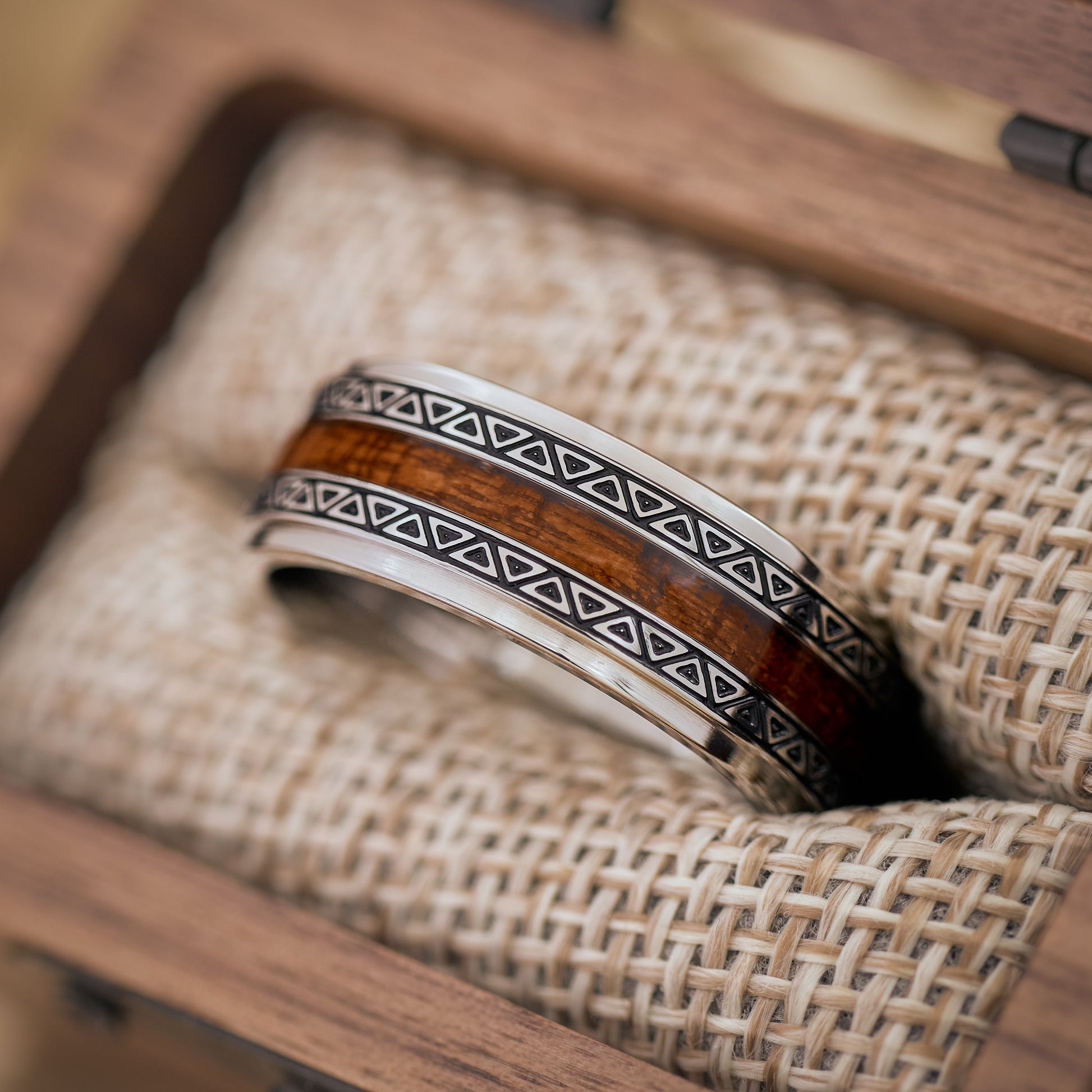 Ring mit Holz Silber Fablano