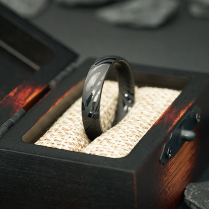 Damaskus Ring Schwarz Kavora von Fablano
