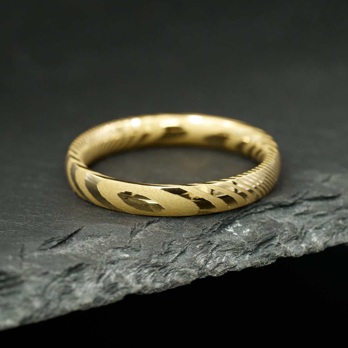 Damaskus Ring Gold Kavora von Fablano