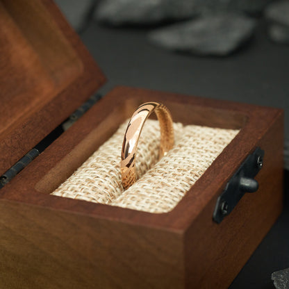 Ring aus Damaskusstahl in Roségold Kavora von Fablano