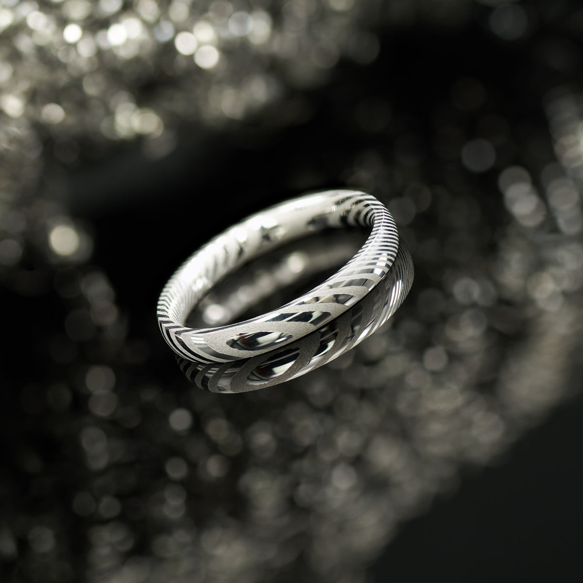 Damaskus Ring Silber Kavora von Fablano