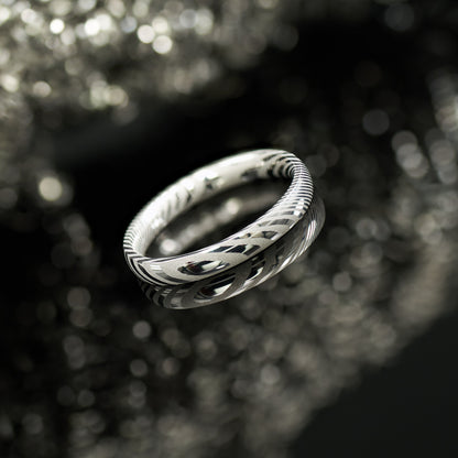 Damaskus Ring Silber Kavora von Fablano
