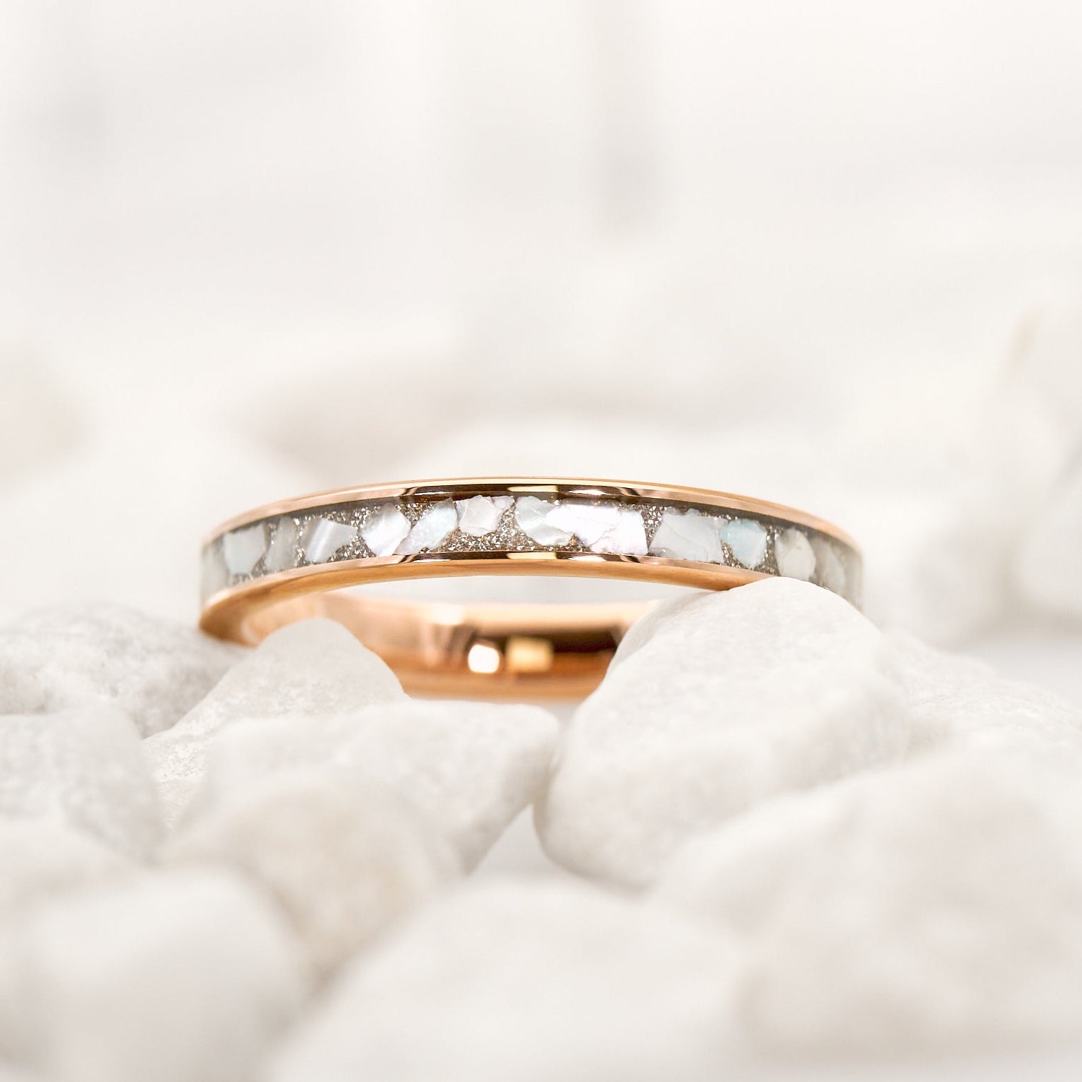 Ehering Roségold Perlmutt von Fablano