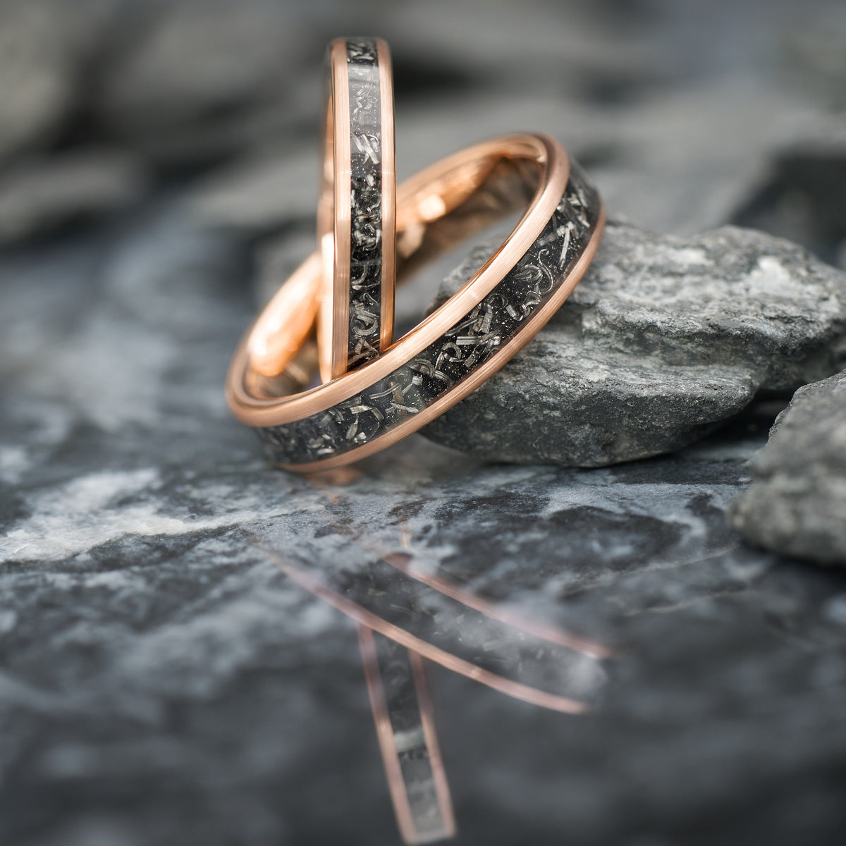 Eheringe Rosegold Meteorit Apollo Fablano