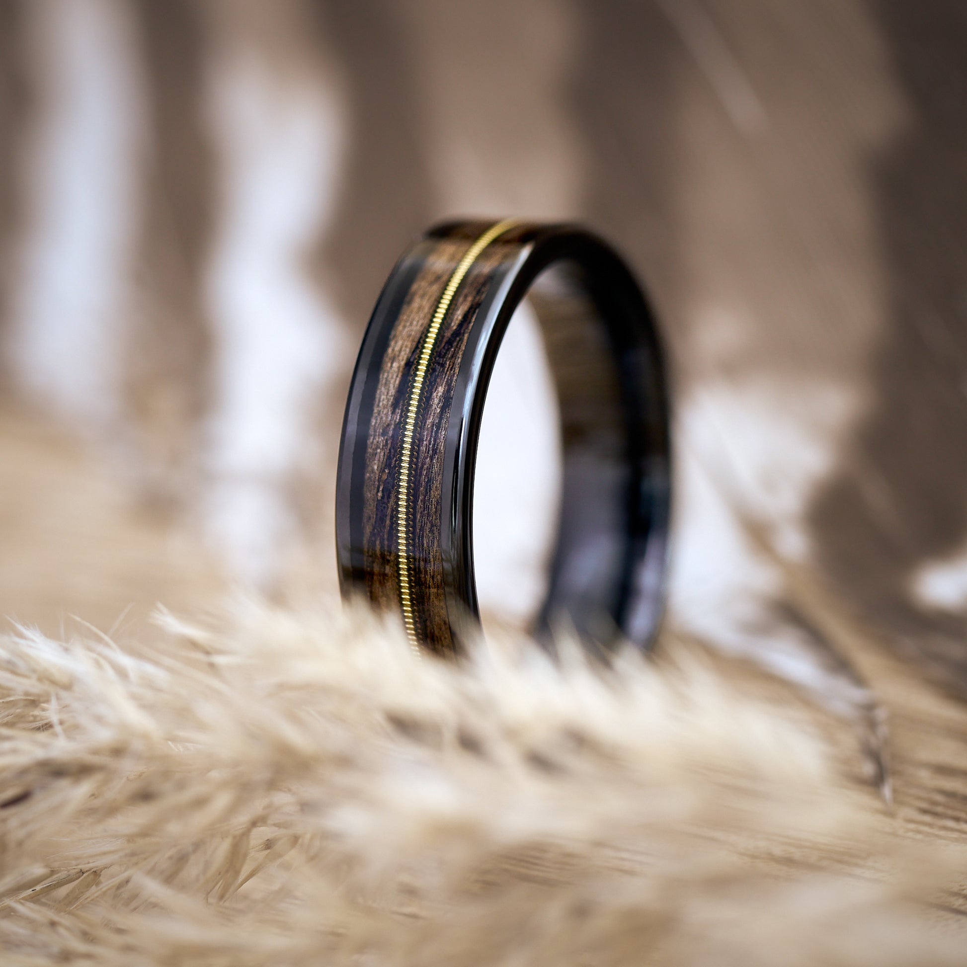 Ring mit Holz Schwarz Fablano