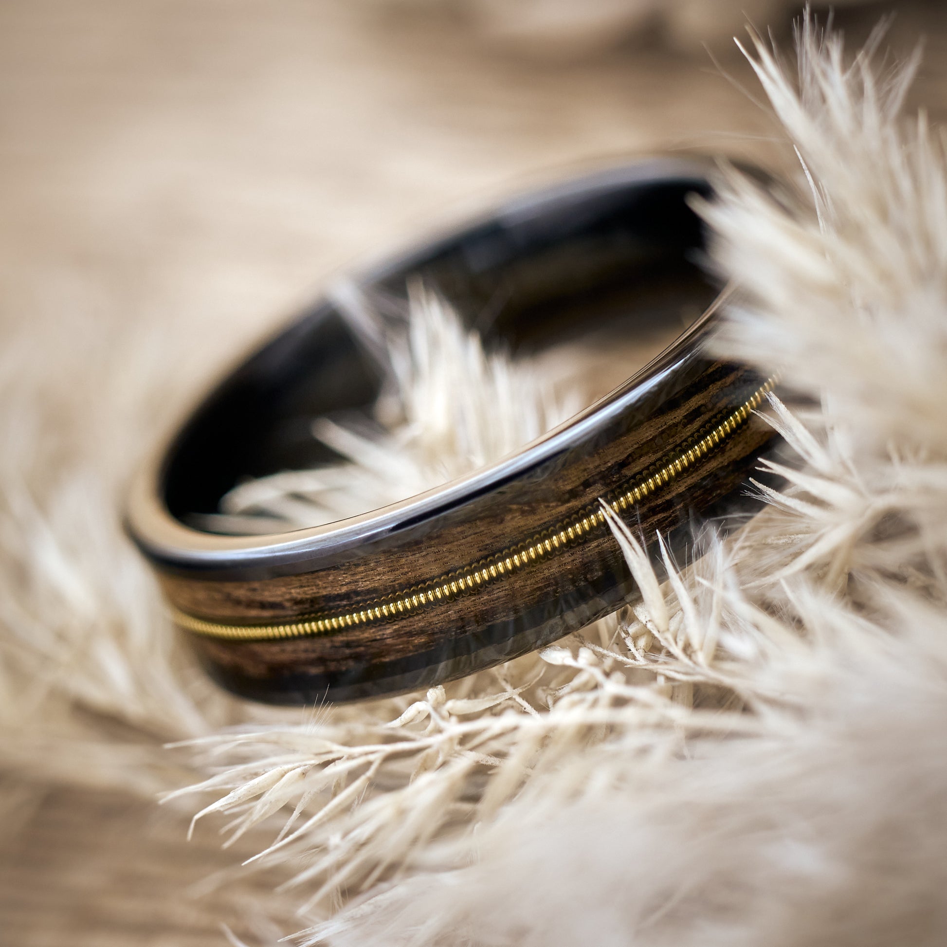 Ring mit Holz Schwarz Fablano