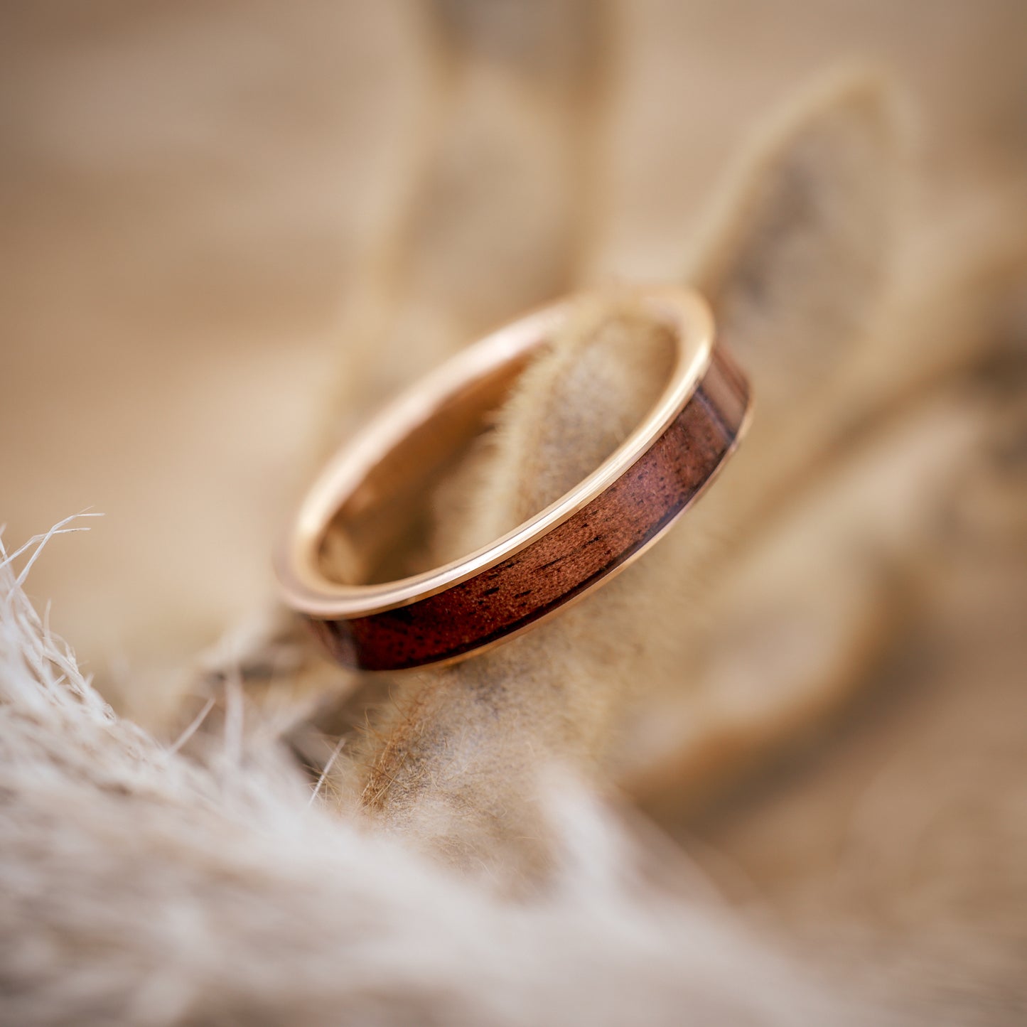 Holz Ring Rosegold Damen & Herren 