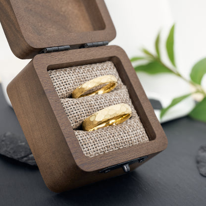 Freundschaftsringe Gold Luna gehämmert aus Wolfram in 3,5mm und 5mm von Fablano