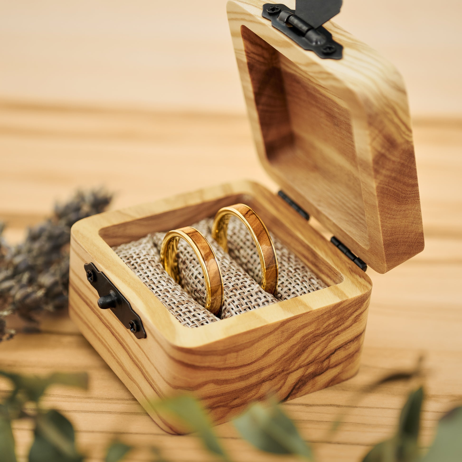 Freundschaftsringe Holz Gold Olea von Fablano
