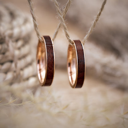 Freundschaftsringe Holz in Rose von Fablano