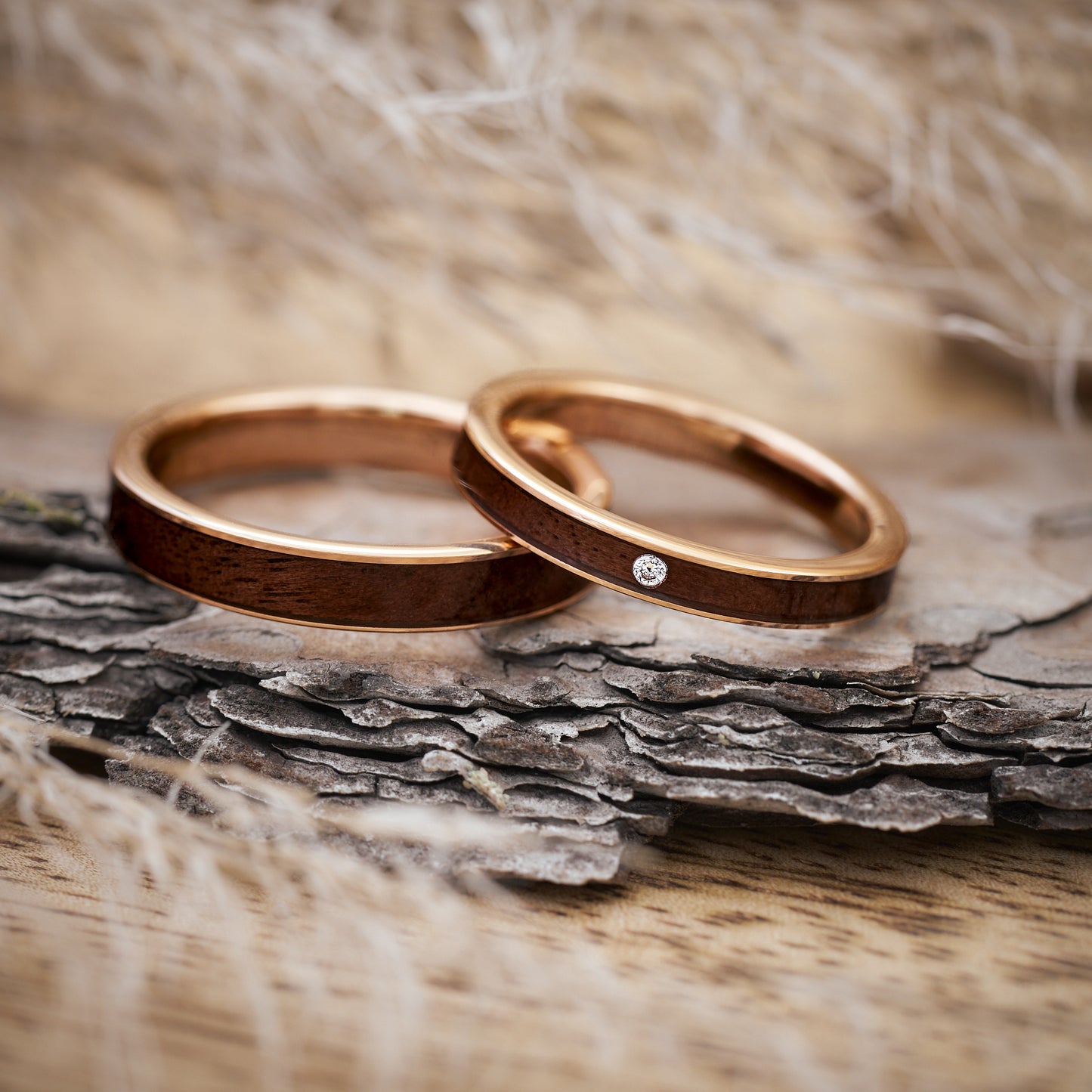 Freundschaftsringe Holz in Rosé von Fablano