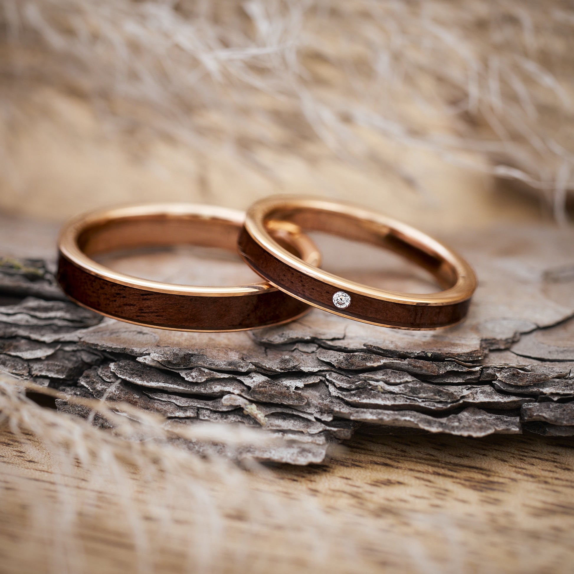 Freundschaftsringe Holz in Rosé von Fablano