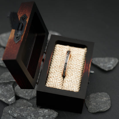Handgefertigter Ring Damen Rosegold Meteorit Apollo Fablano
