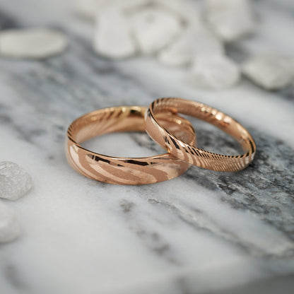 Hochzeitsringe in Roségold Kavora von Fablano