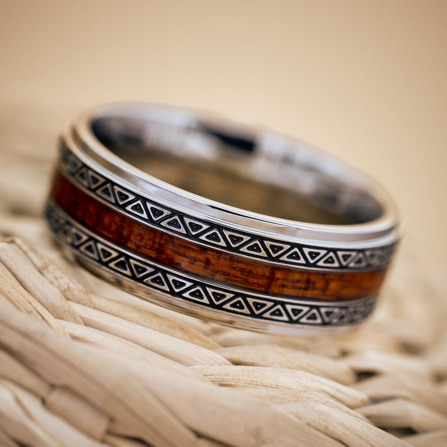 Holz Ring für Herren in Silber Bermuda von Fablano