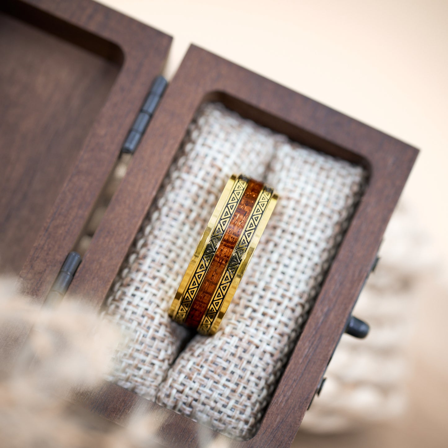 Holz Trauring Gold für Herren Bermuda von Fablano