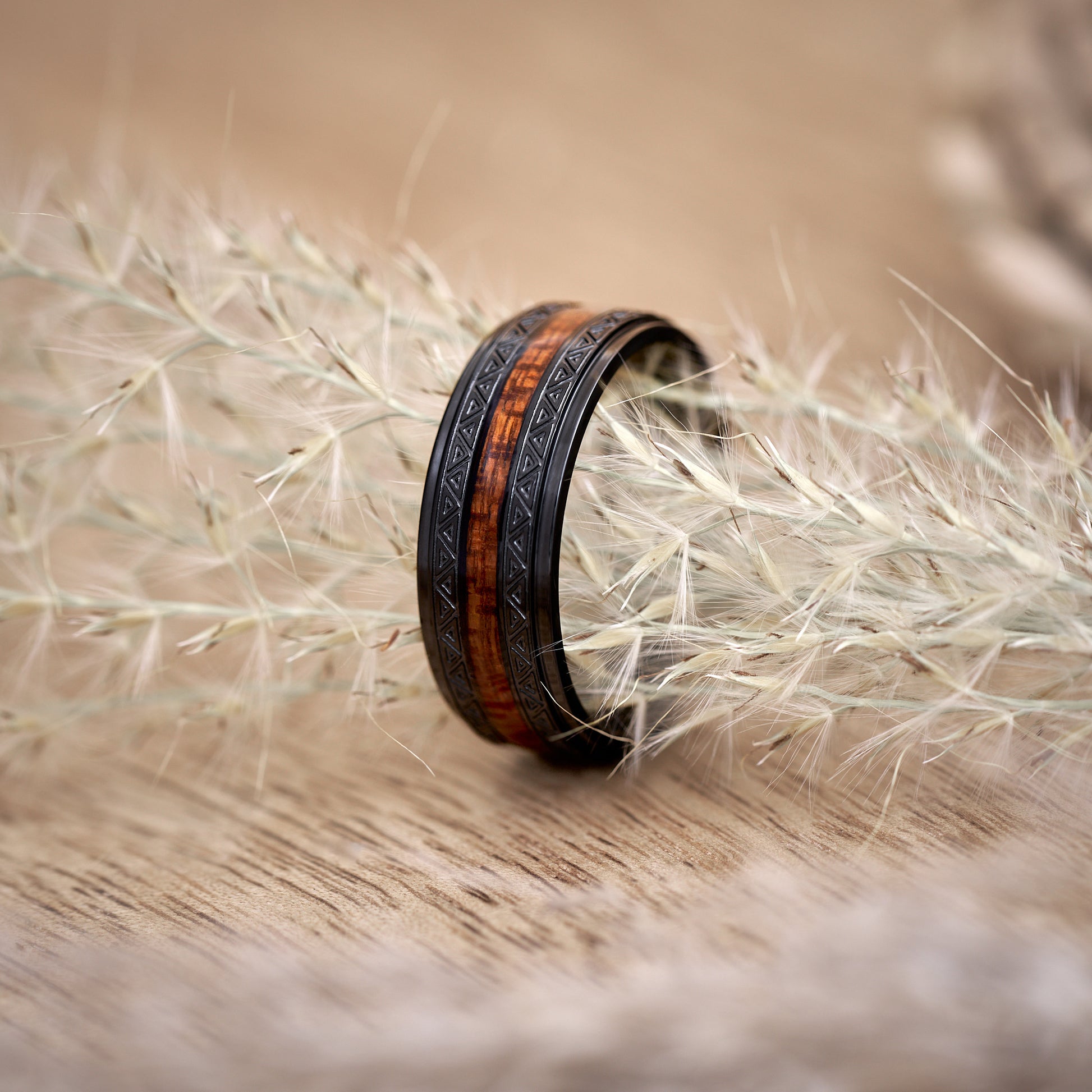 Holz Trauring für Herren in Schwarz Bermuda von Fablano