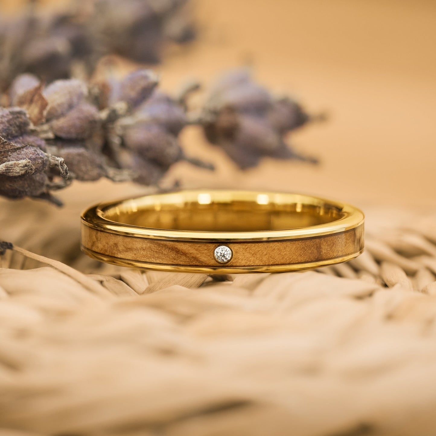 Holzring Damen Gold Olea von Fablano