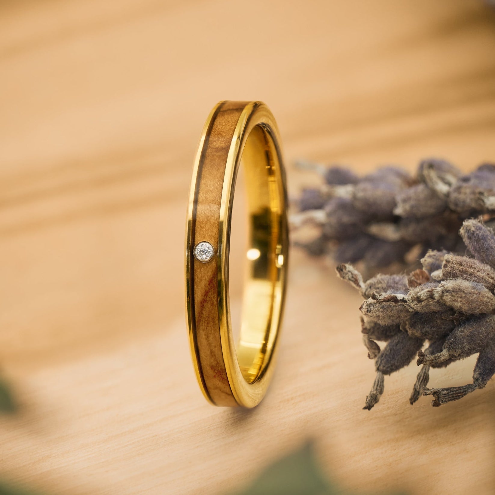 Holzring Gold Damen Olea von Fablano