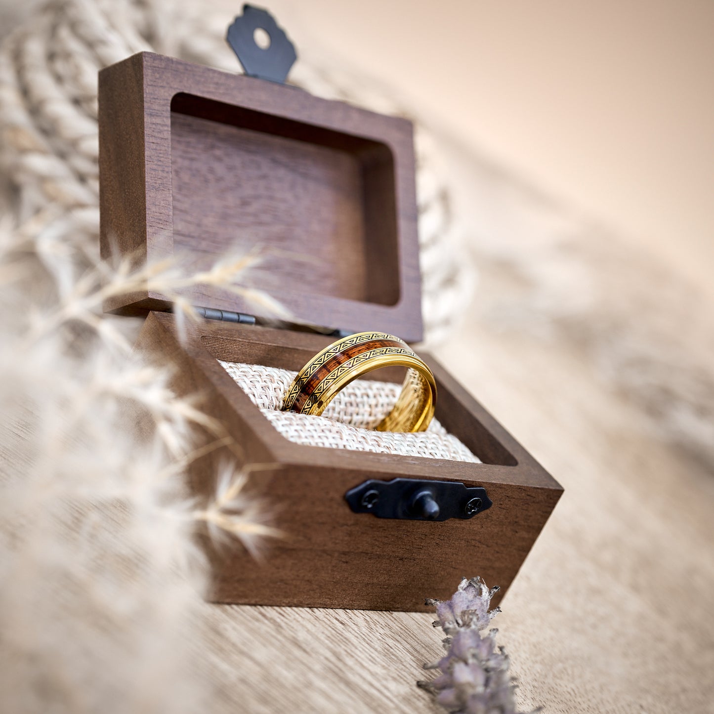 Holzring für Herren in Gold Bermuda von Fablano