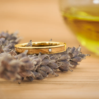 Olivenholz Ehering in Gold Olea von Fablano