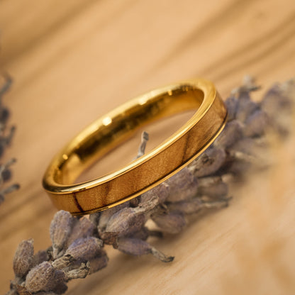 Olivenholz Ring Gold Olea von Fablano