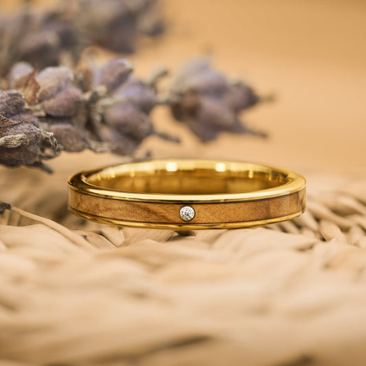 Holzring Damen Gold Olea von Fablano