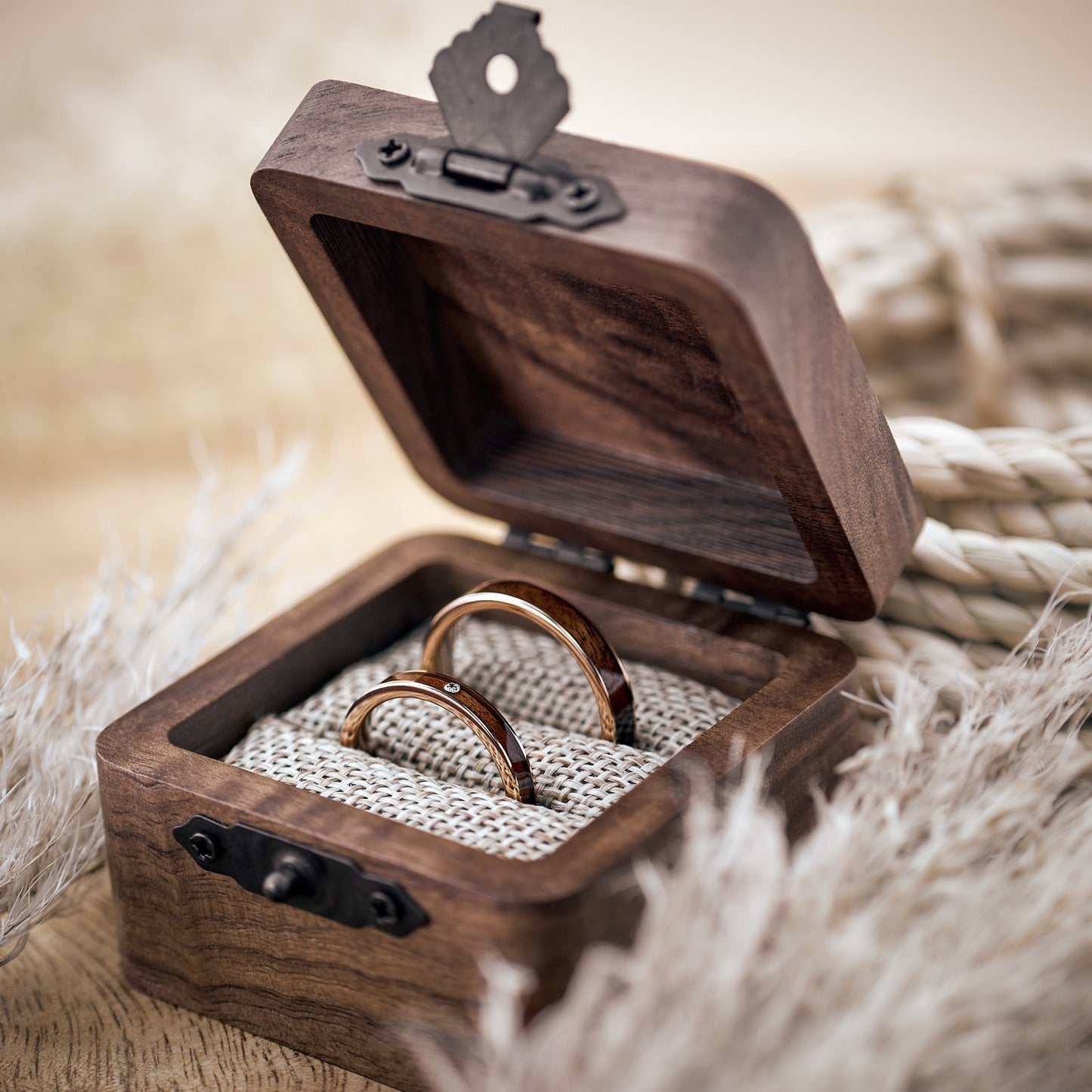 Partnerringe Holz Roségold Elyor von Fablano