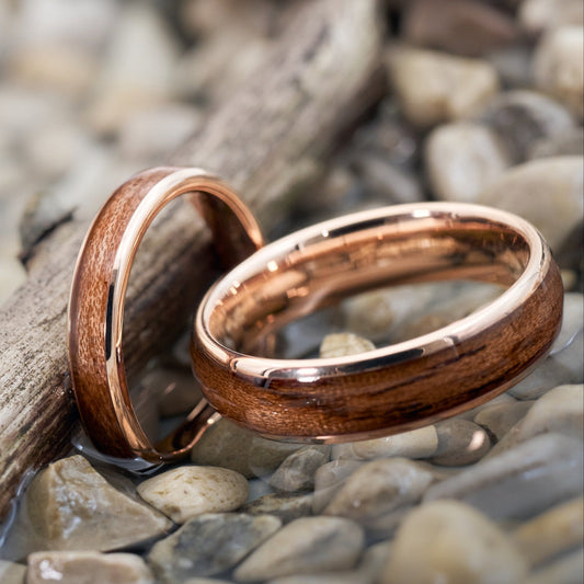 Partnerringe Holz in Roségold Elano von Fablano