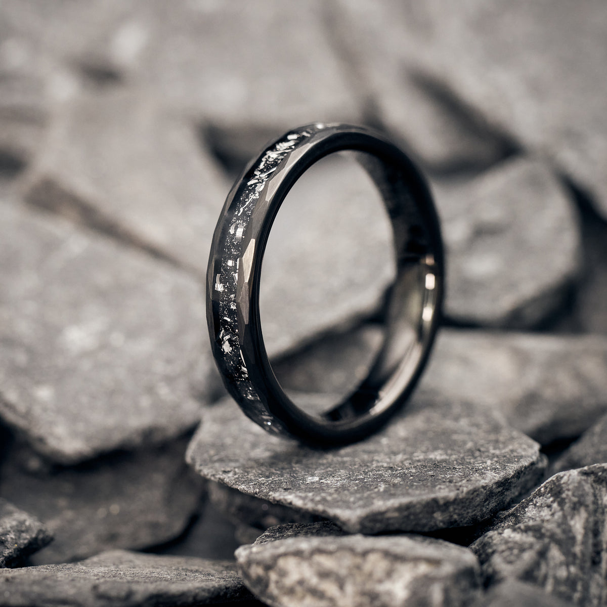 Ring Damen Schwarz Meteorit Fablano Meteora