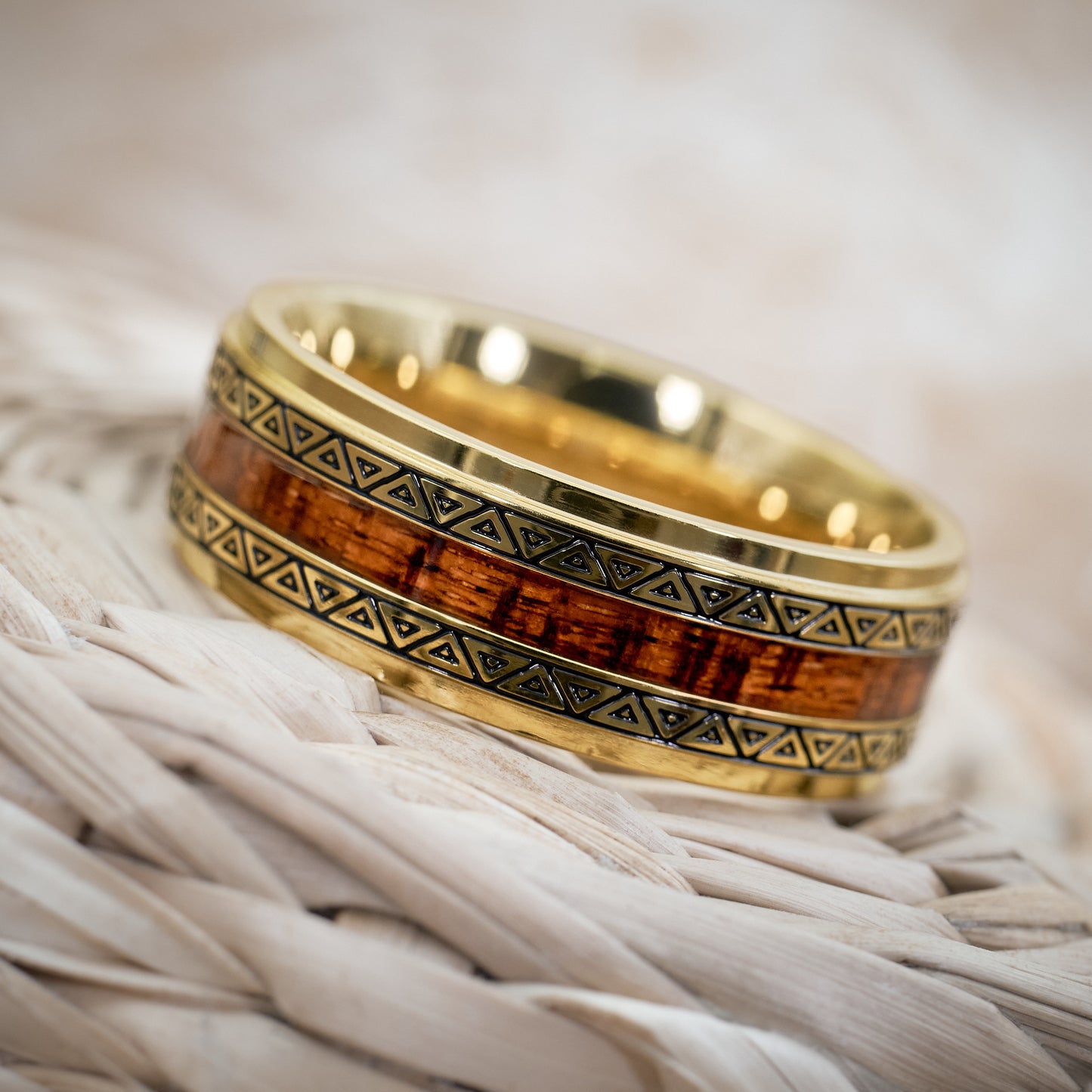 Ring Holz in Gold Herren Bermuda von Fablano