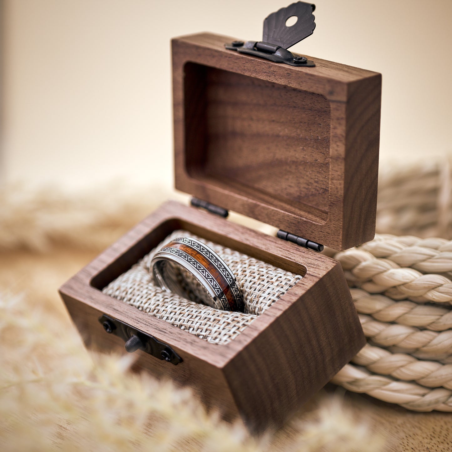 Ring mit Holz Silber für Herren Bermuda von Fablano