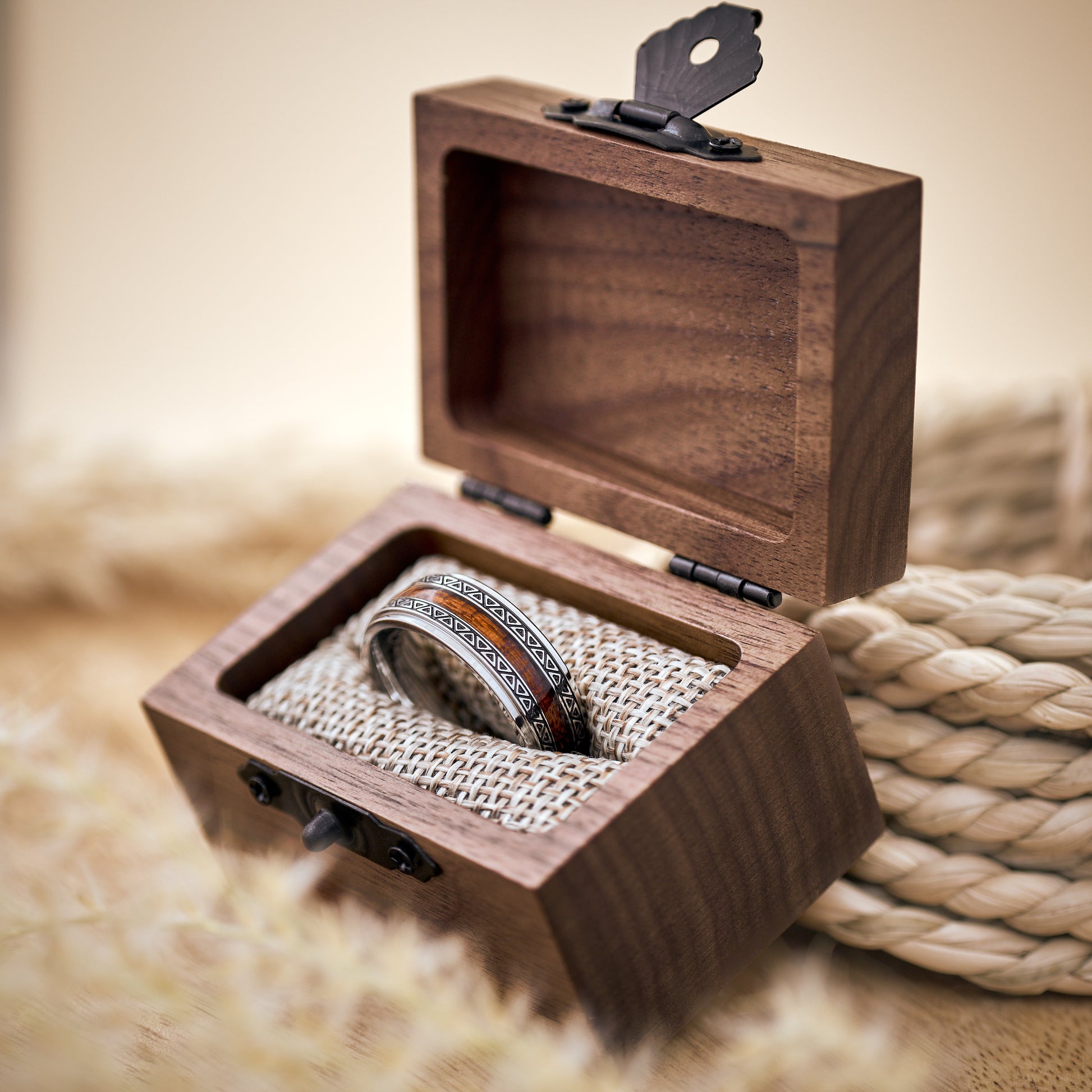 Ring mit Holz Silber für Herren Bermuda von Fablano