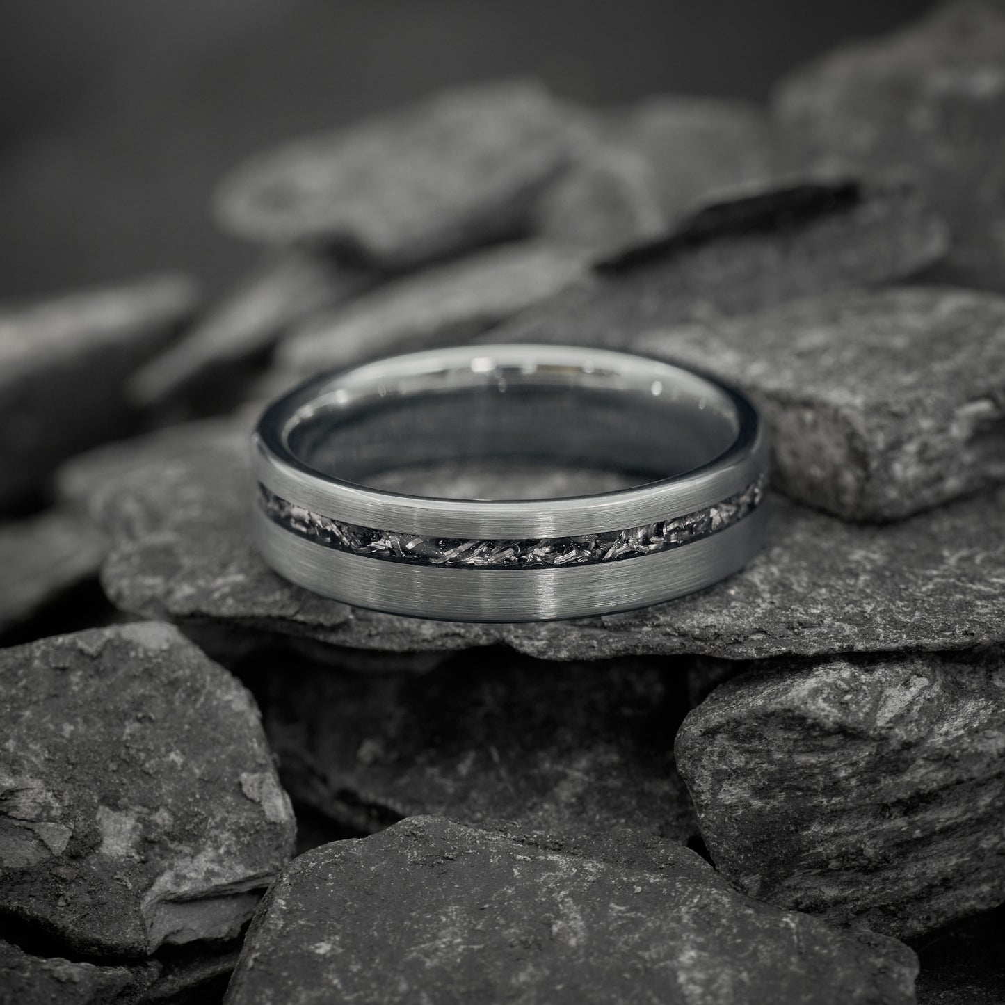 Ring mit Meteoritengestein Herren Nova von Fablano