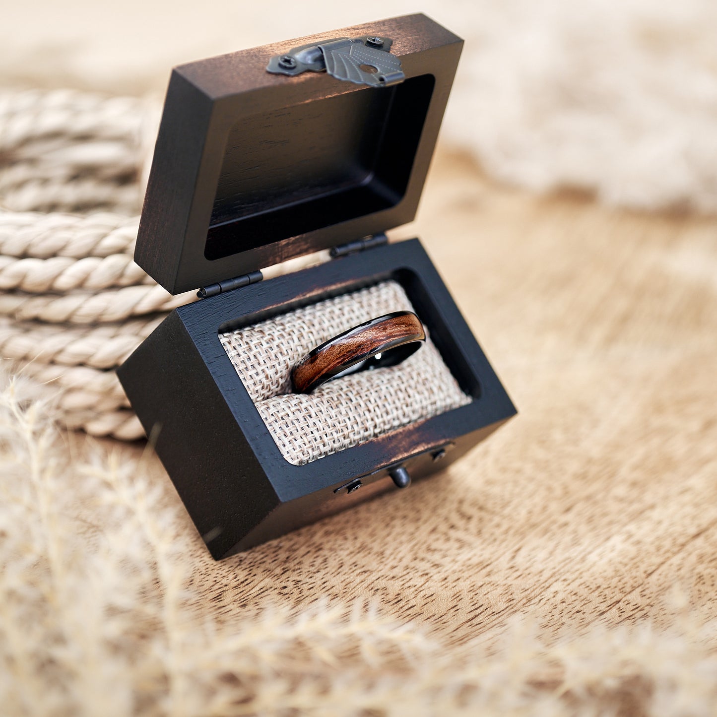 Ring mit Holz in Schwarz für Herren Elano von Fablano