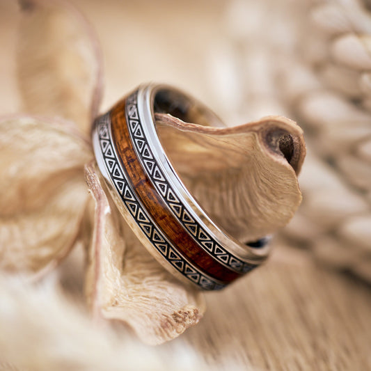 Ring mit Holz Silber Fablano Bermuda