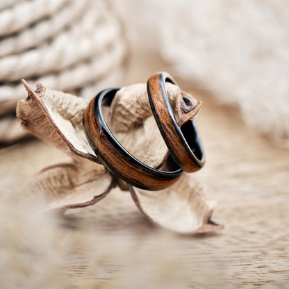 Ringe mit Holz für Partner in Schwarz von Fablano