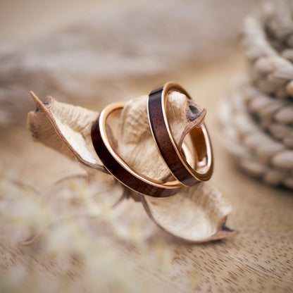 Trauringe Holz Elyor in Rose von Fablano