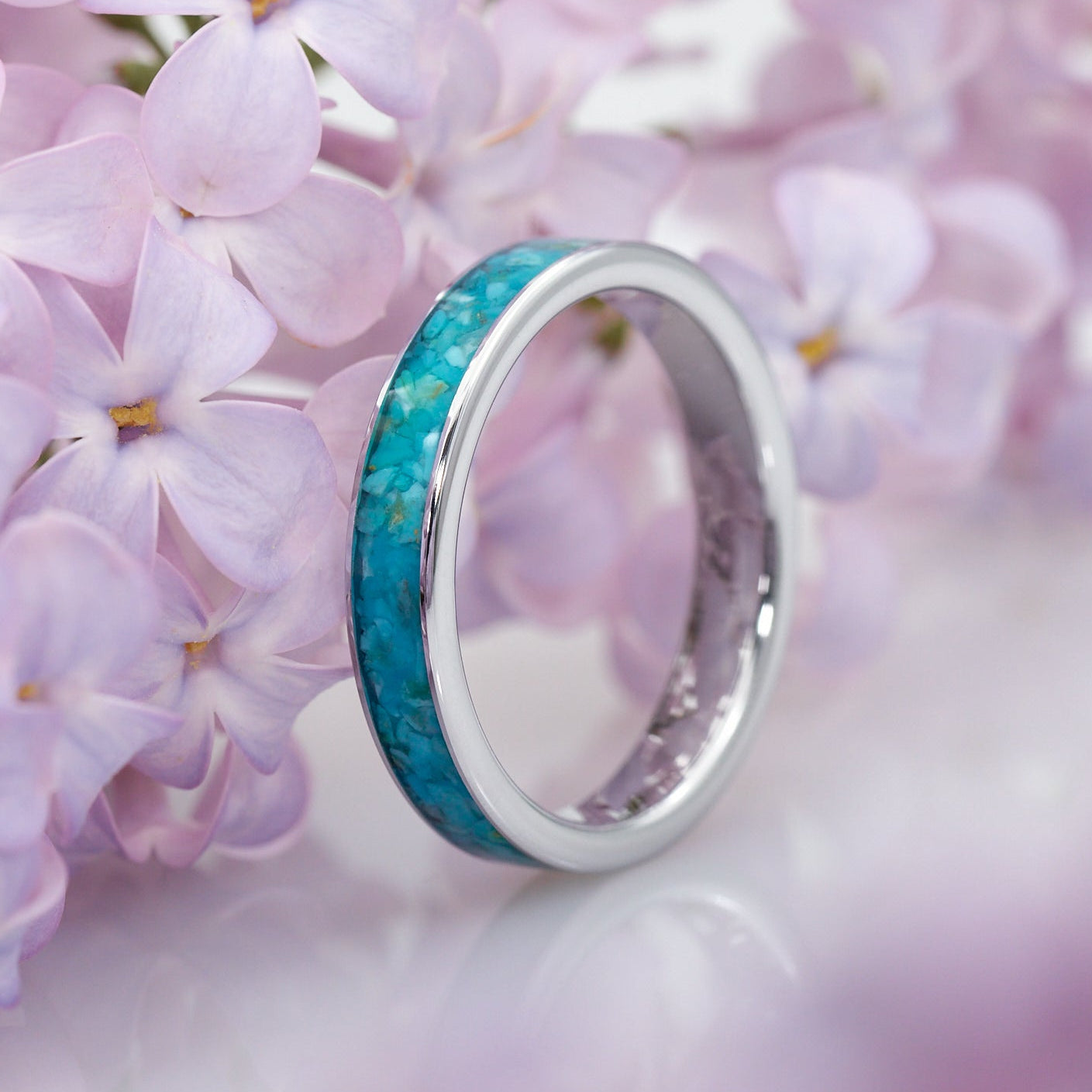 Türkiser Ring in Weißgold Luvia von Fablano