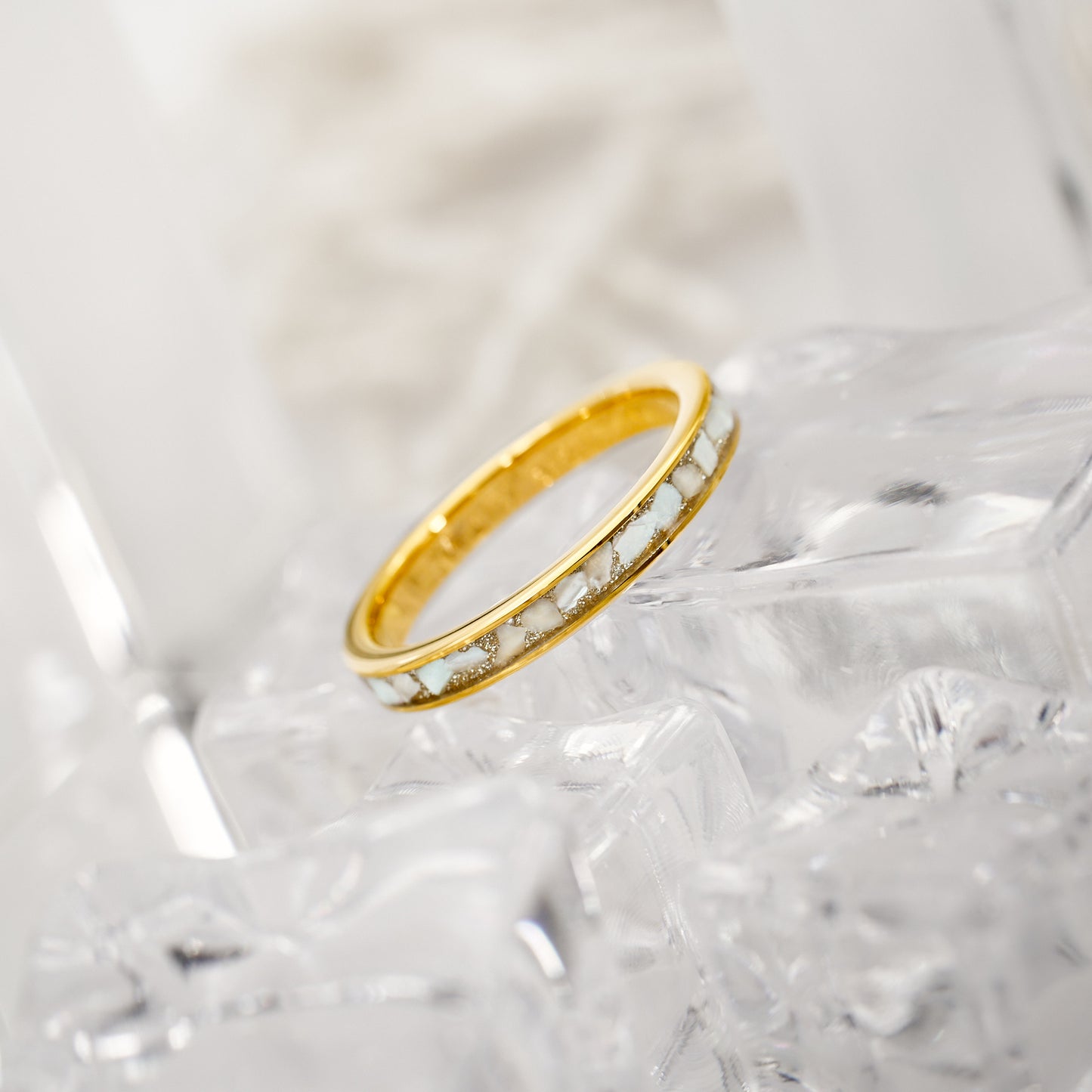 Verlobungsring Gold Perlmutt von Fablano