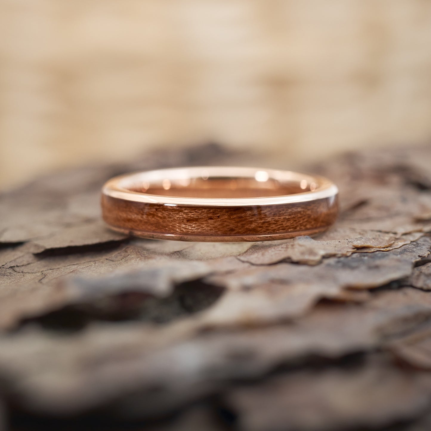 Verlobungsring aus Holz in Rosegold Elano von Fablano