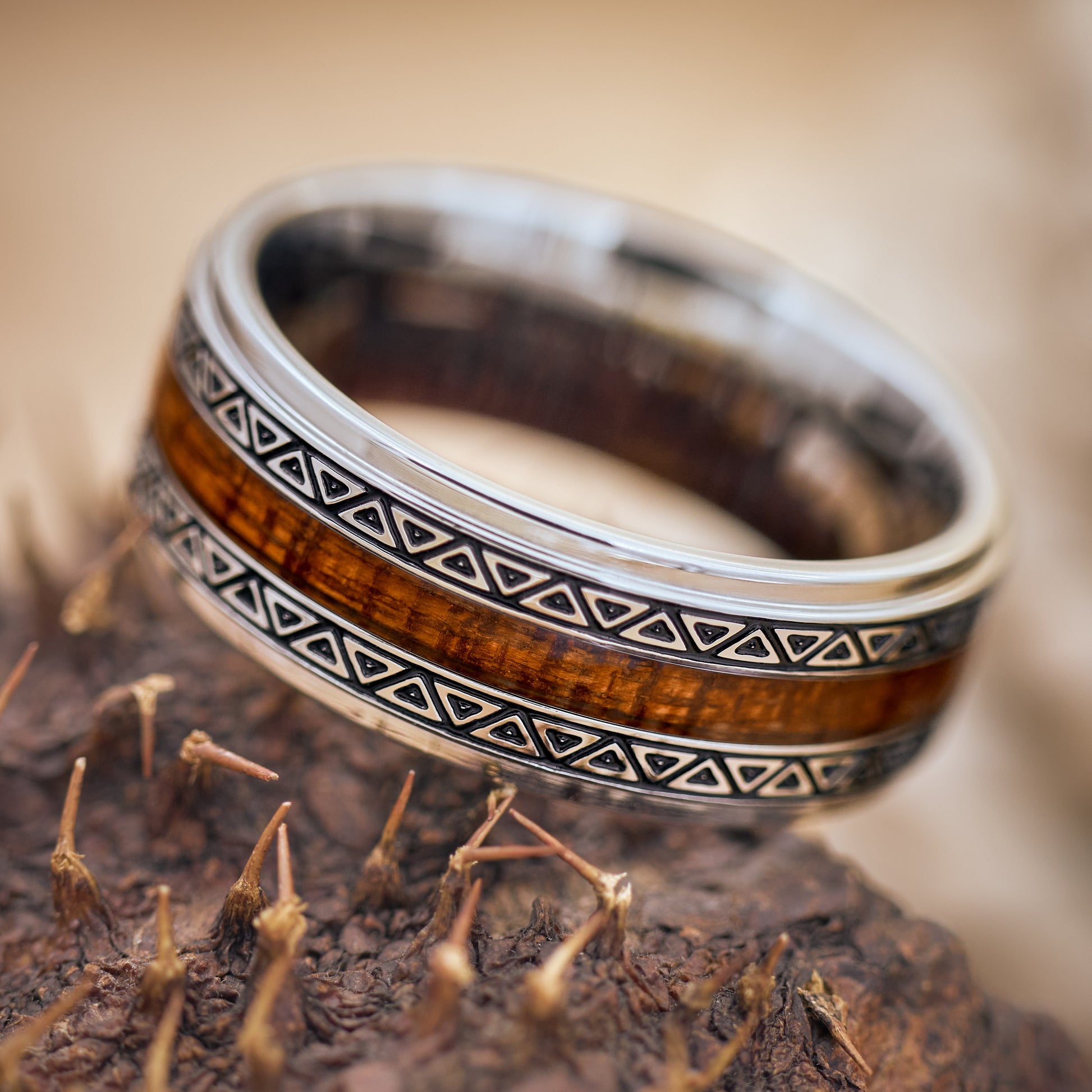 Verlobungsring Holz in Silber Bermuda von Fablano