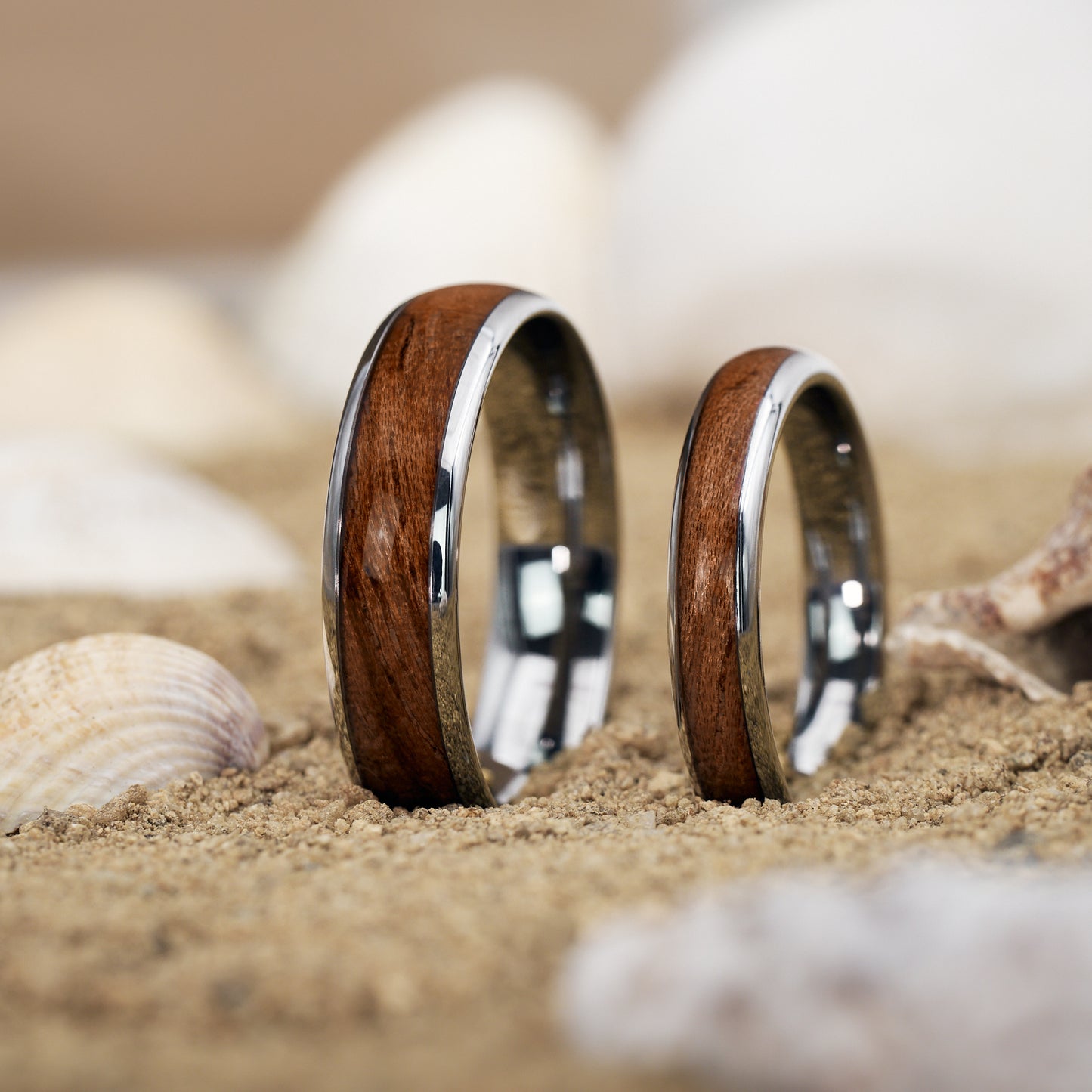 Verlobungsringe aus Holz in Silber Elano von Fablano