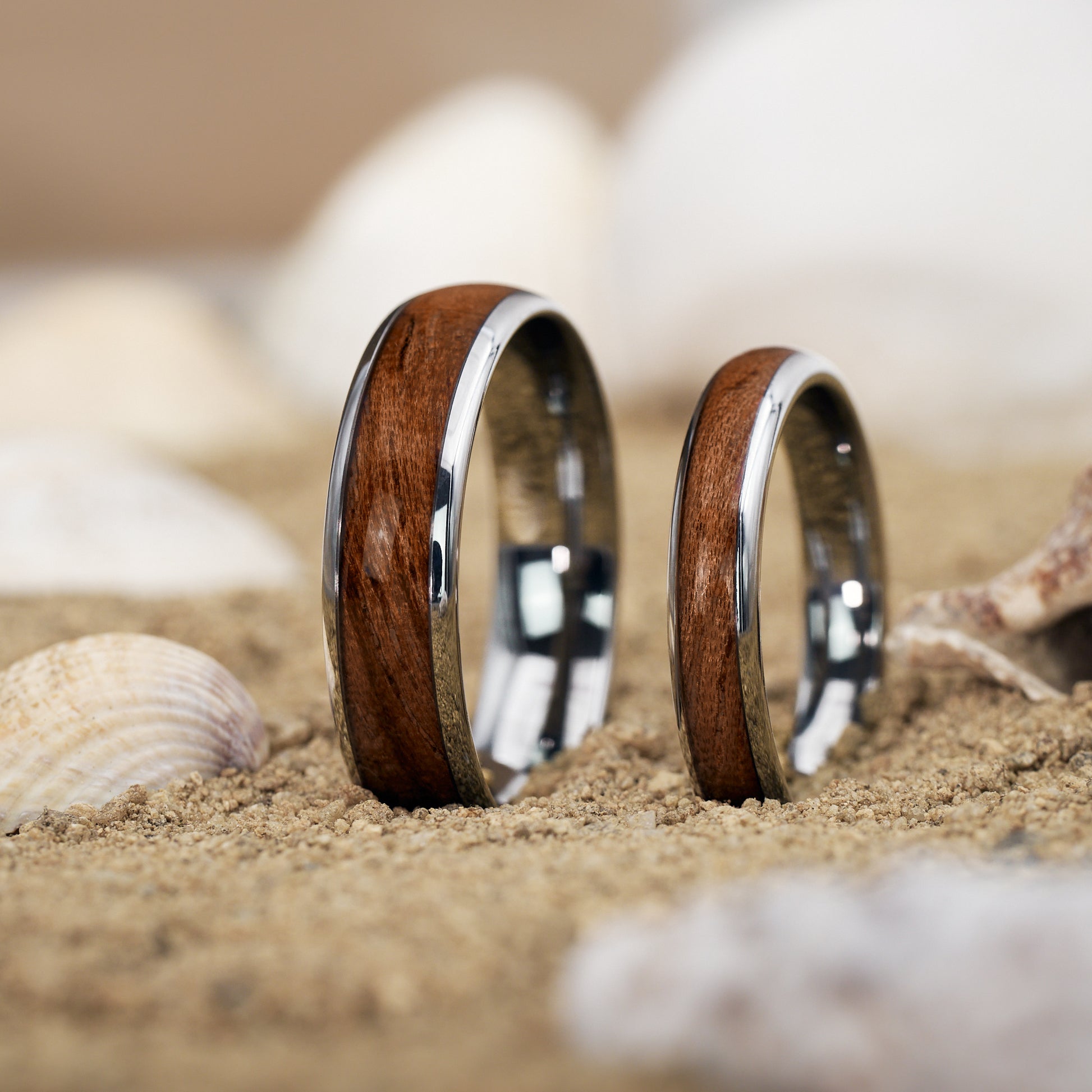 Verlobungsringe aus Holz in Silber Elano von Fablano